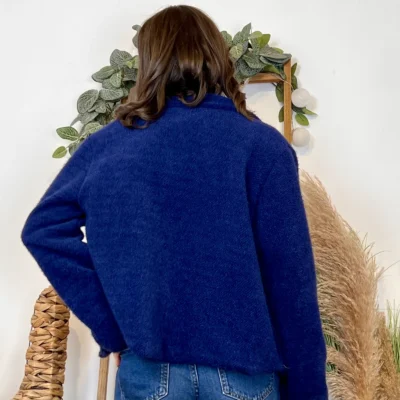 K023- 𧄠Veste courte chinée (Tu) - marine - taille-unique