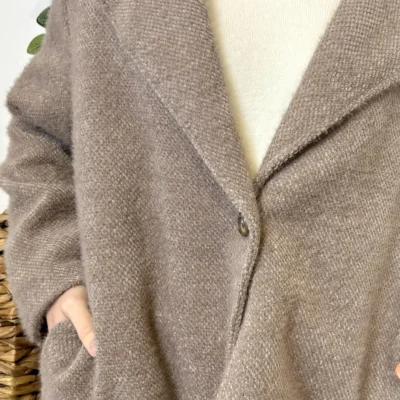 K023- 𧄠Veste courte chinée (Tu) - taupe - taille-unique