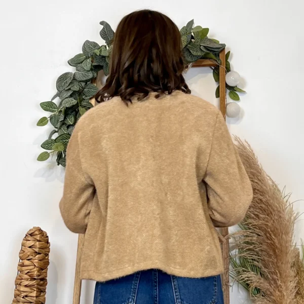 K025- Veste courte chinée - camel - taille-unique