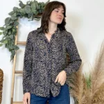 Chemise femme imprimé zébré MAËLLE T36-T38 - marine - 38