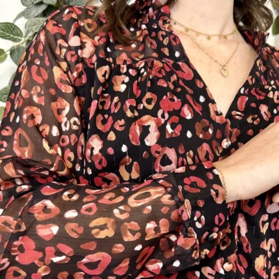 J931 - Chemisier léopard (T36-T38) - bordeaux - 38