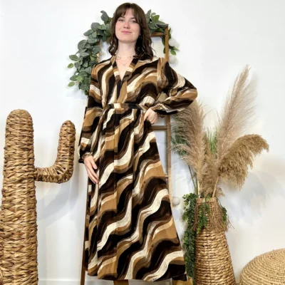 J954 - Robe longue (T36-42) - marron - 38