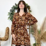 Robe fleurie (T36-42) - marron - 38