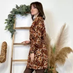 Robe fleurie (T36-42) - marron - 38