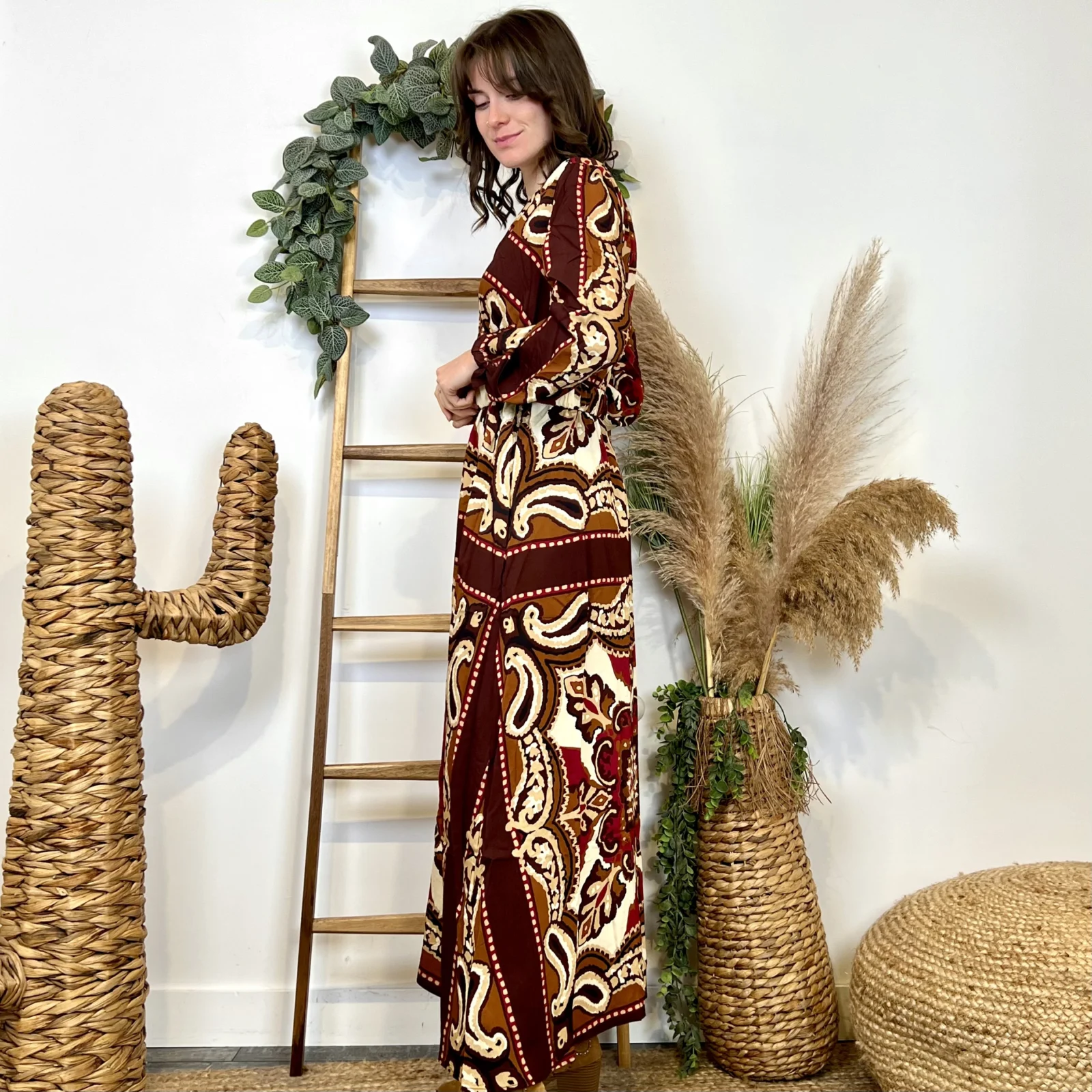 J952 - Robe longue baroque - bordeaux - 38