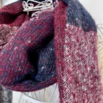 Écharpe asymétrique femme chinée à fils brillants - bordeaux - sans-taille