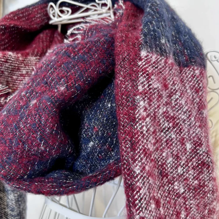 Écharpe asymétrique femme chinée à fils brillants - bordeaux - sans-taille