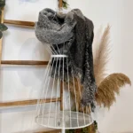 Écharpe asymétrique femme chinée à fils brillants - noir - sans-taille