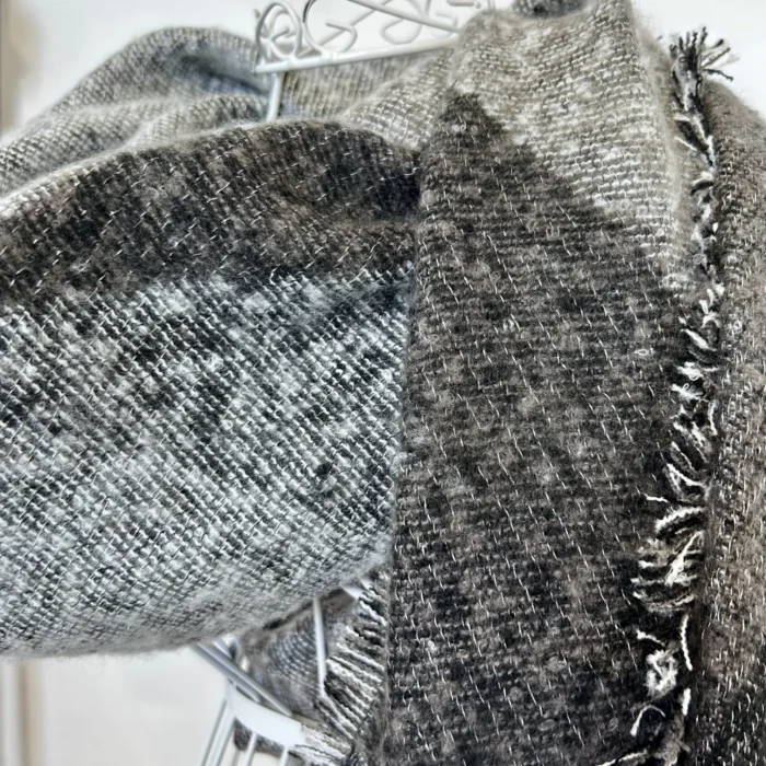 Écharpe asymétrique femme chinée à fils brillants - noir - sans-taille