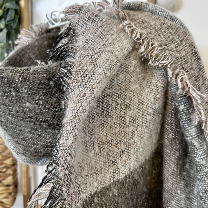 Écharpe asymétrique femme chinée à fils brillants - rose-poudre - sans-taille