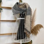 Écharpe asymétrique femme chinée à fils brillants - marron - sans-taille