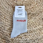Chaussettes paillettes « Amour » - argente - sans-taille