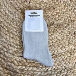 Chaussettes paillettes « Amour » - argente - sans-taille