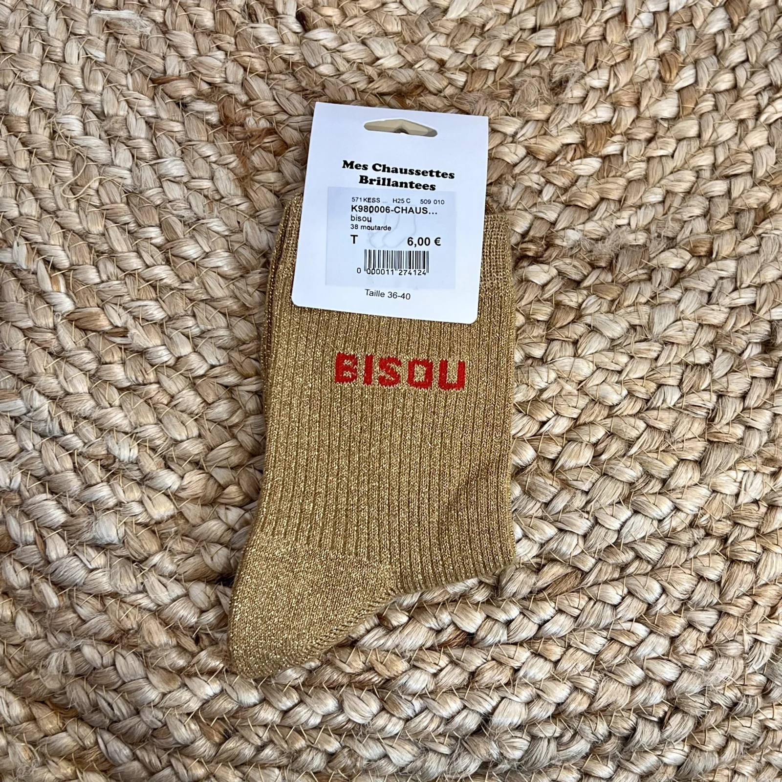 Chaussettes pailletées femme à message et patch 35-41 Chaussettes pailletées femme à message et patch 35-41