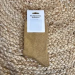 Chaussettes paillettes « Bisou » - moutarde - sans-taille