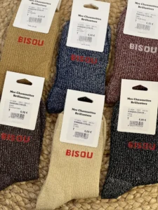 Chaussettes paillettes « Bisou » - moutarde - sans-taille