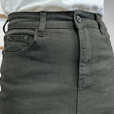 L723- Jupe en jean (T36-T44) - kaki - 44