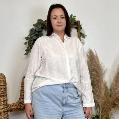 J942 - Chemise fantaise By One (T40-T48) - blanc - 48