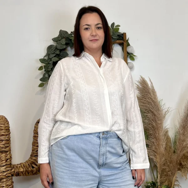 J942 - Chemise fantaise By One (T40-T48) - blanc - 48