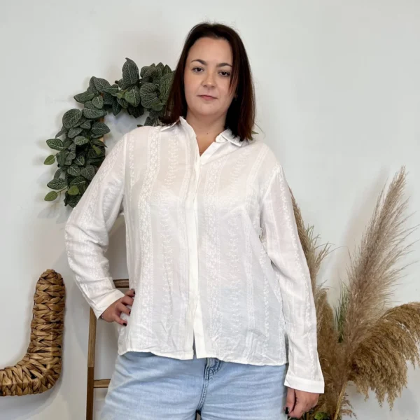 J942 - Chemise fantaise By One (T40-T48) - blanc - 48