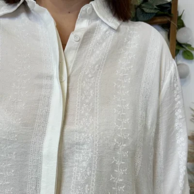 J942 - Chemise fantaise By One (T40-T48) - blanc - 48