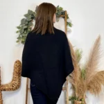 Poncho col roulé (TU) - noir - taille-unique