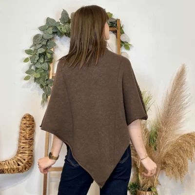 J996 - Poncho col roulé (TU) - marron - taille-unique