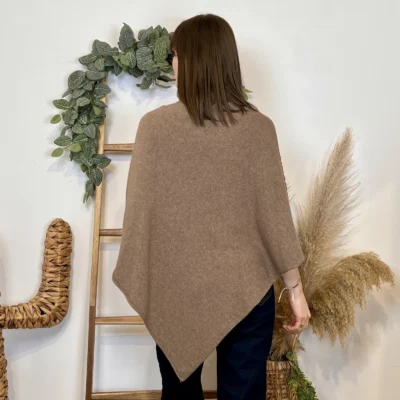 J996 - Poncho col roulé (TU) - taupe - taille-unique