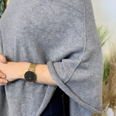 J996 - Poncho col roulé (TU) - gris - taille-unique
