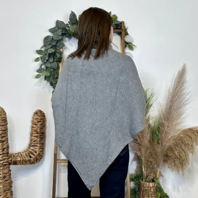 J996 - Poncho col roulé (TU) - gris - taille-unique