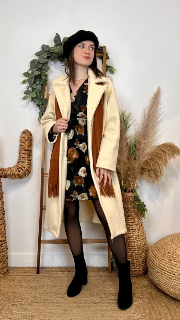 J994 - Robe motif fleurs (T36-T40) - noir - 38