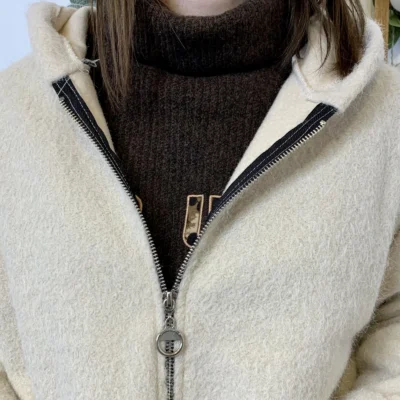 J986 - Manteau à capuche (TU) - beige - taille-unique