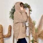 Manteau à capuche (TU) - taupe - taille-unique
