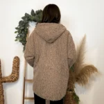 Manteau à capuche (TU) - taupe - taille-unique