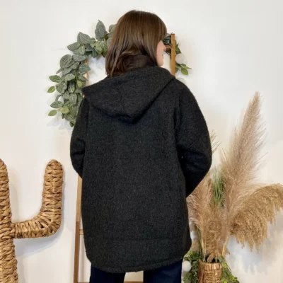 J986 - Manteau à capuche (TU) - noir - taille-unique