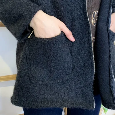 J986 - Manteau à capuche (TU) - noir - taille-unique