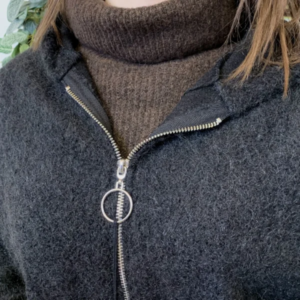 J986 - Manteau à capuche (TU) - noir - taille-unique