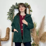 Manteau à capuche (TU) - vert-sapin - taille-unique
