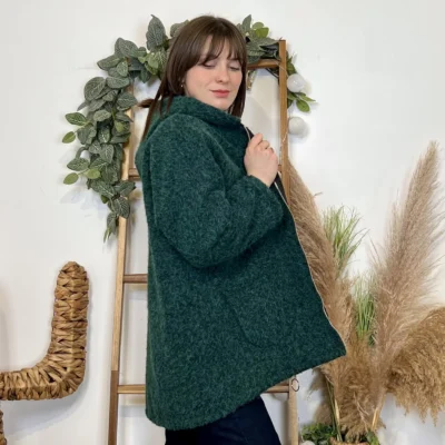 J986 - Manteau à capuche (TU) - vert-sapin - taille-unique