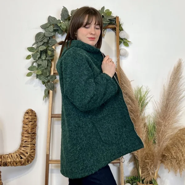 J986 - Manteau à capuche (TU) - vert-sapin - taille-unique