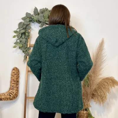J986 - Manteau à capuche (TU) - vert-sapin - taille-unique