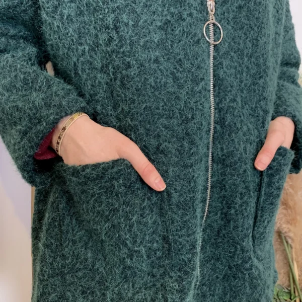 J986 - Manteau à capuche (TU) - vert-sapin - taille-unique
