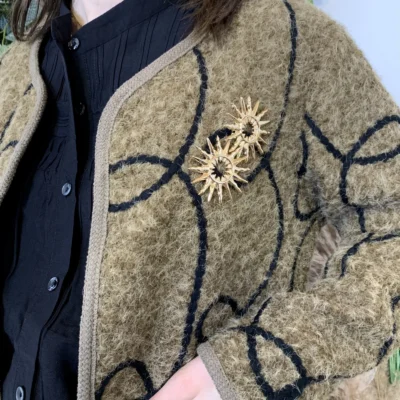 J984 - Gilet lignes (TU) - camel - taille-unique