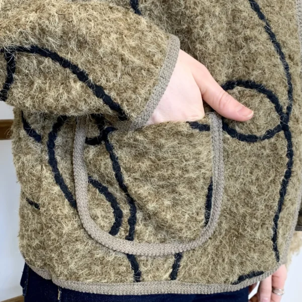 J984 - Gilet lignes (TU) - camel - taille-unique