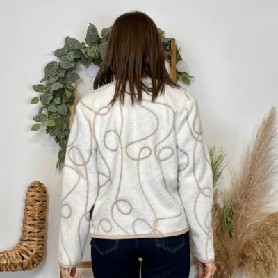 J984 - Gilet lignes (TU) - ecru - taille-unique