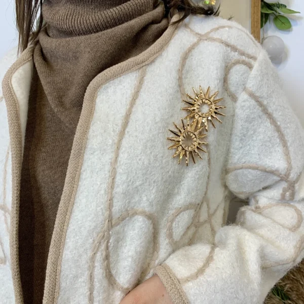 J984 - Gilet lignes (TU) - ecru - taille-unique