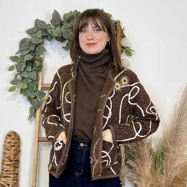 J984 - Gilet lignes (TU) - marron - taille-unique