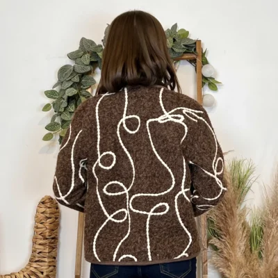 J984 - Gilet lignes (TU) - marron - taille-unique