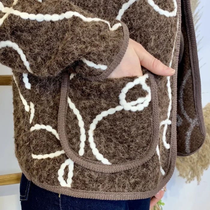 Gilet lignes (TU) - marron - taille-unique