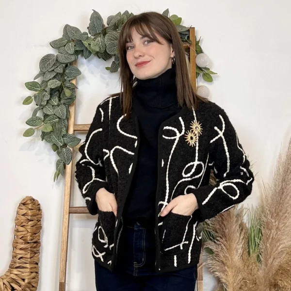 J984 - Gilet lignes (TU) - noir - taille-unique